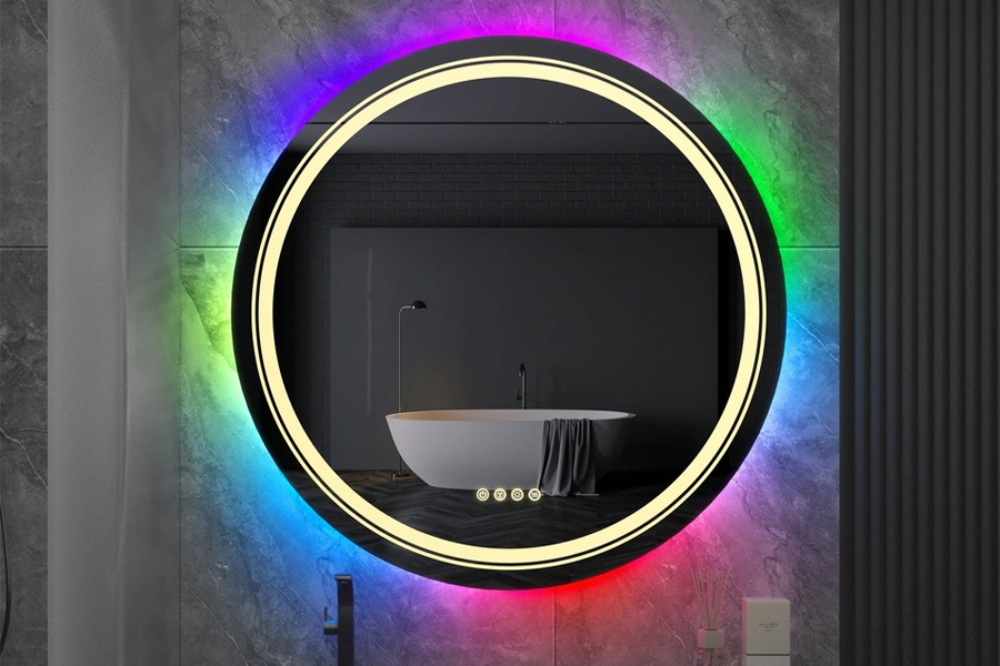 Round LED Vanity Mirror with Anti-Fog