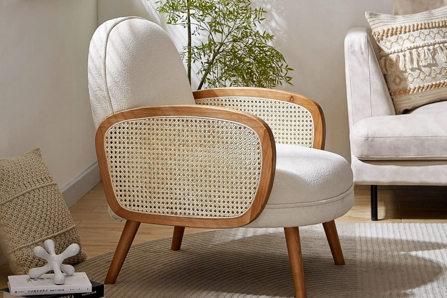 Scandinavian Rattan Armchair